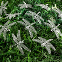 Гирлянда «Нить» 4.5 м с насадками «Стрекозы», IP44, тёмная нить, 30 LED, свечение белое, 2 режима, солнечная батарея Гирлянда «Нить» 4.5 м с насадками «Стрекозы», IP44, тёмная нить, 30 LED, свечение белое, 2 режима, солнечная батарея