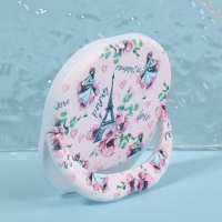 Зеркало карманное &laquo;Узор&raquo;, с подставкой, 8 &times; 8 см, цвет нежно - розовый