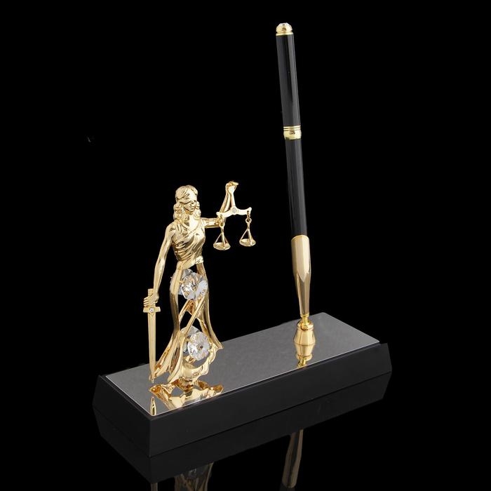 Ручка на подставке &laquo;Фемида&raquo;, 16&times;6&times;20 см, с кристаллами