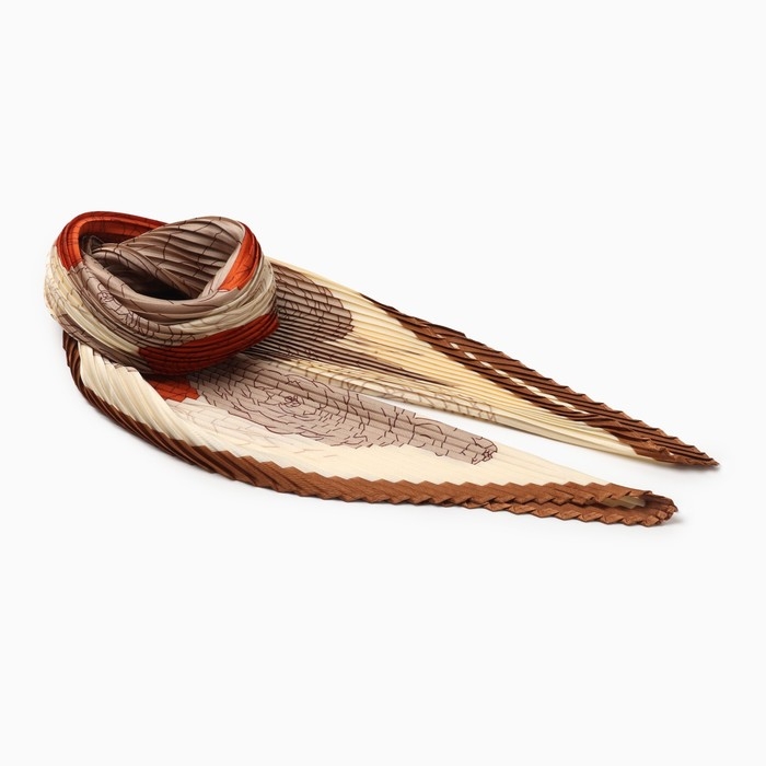 Плиссированный женский платок MINAKU, 70*70, цв.бежевый Плиссированный женский платок MINAKU, 70*70, цв.бежевый