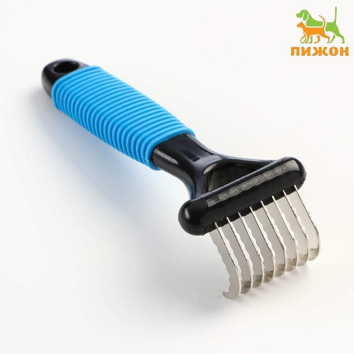 Колтунорез загнутый, 8 лезвий, 5,5 х 15 см, чёрно-синий Колтунорез загнутый, 8 лезвий, 5,5 х 15 см, чёрно-синий