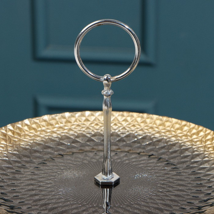 Блюдо 2-х ярусное «Барокко», d=21/28 см, цвет чёрный с золотом Блюдо 2-х ярусное «Барокко», d=21/28 см, цвет чёрный с золотом