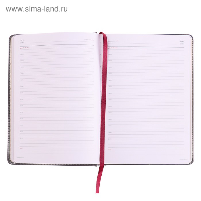 Ежедневник недатированный А5+, 136 листов Sidney Nebraska, твёрдая обложка, искусственная кожа, золотой срез, серый