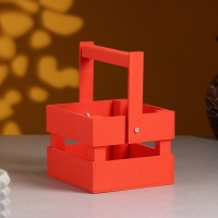 Кашпо деревянное 12×11×9 см "Однушка Лайт", двухреечное, красный Дарим Красиво Кашпо деревянное 12×11×9 см "Однушка Лайт", двухреечное, красный Дарим Красиво