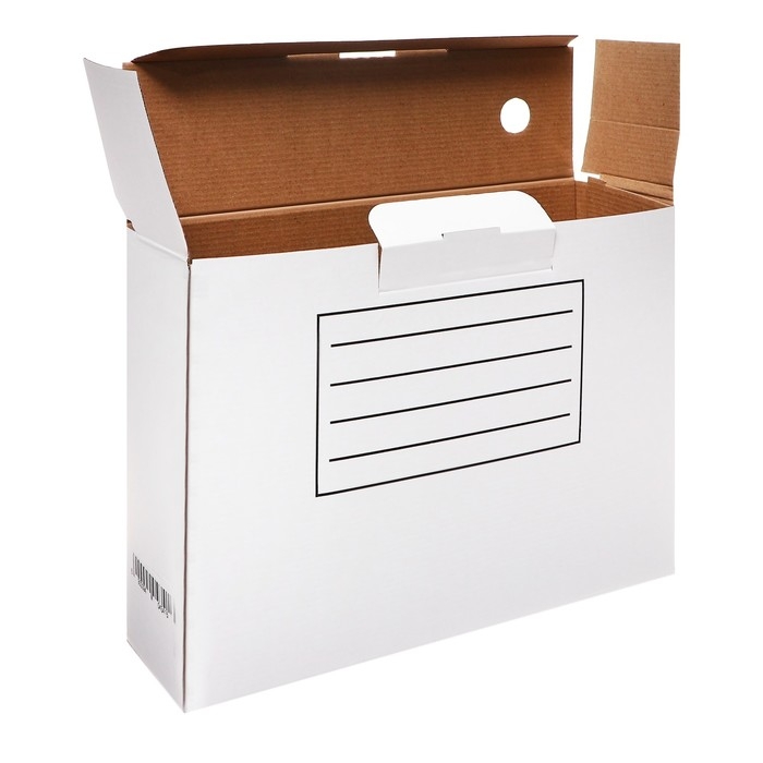 Короб архивный с клапаном А4, Calligrata, 100 мм, до 900 л, микрогофрокартон, белый Короб архивный с клапаном А4, Calligrata, 100 мм, до 900 л, микрогофрокартон, белый