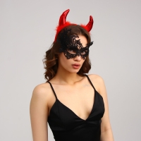 Хэллоуин. Карнавальный костюм чертика &laquo;Роковая красотка&raquo; (рожки+ маска)