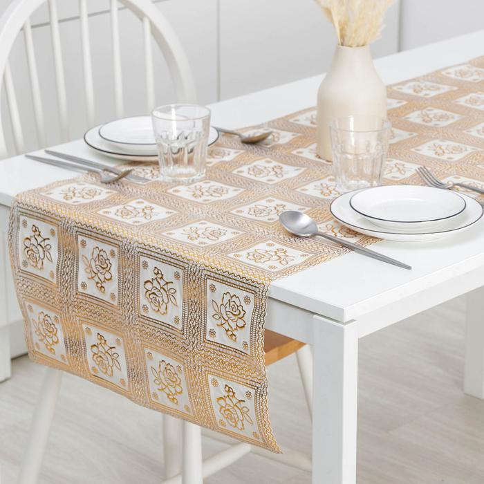 Клеёнка на стол столовая &laquo;Милая Роуз&raquo;, ширина 50 см, рулон 20 метров, толщина 0,4 мм