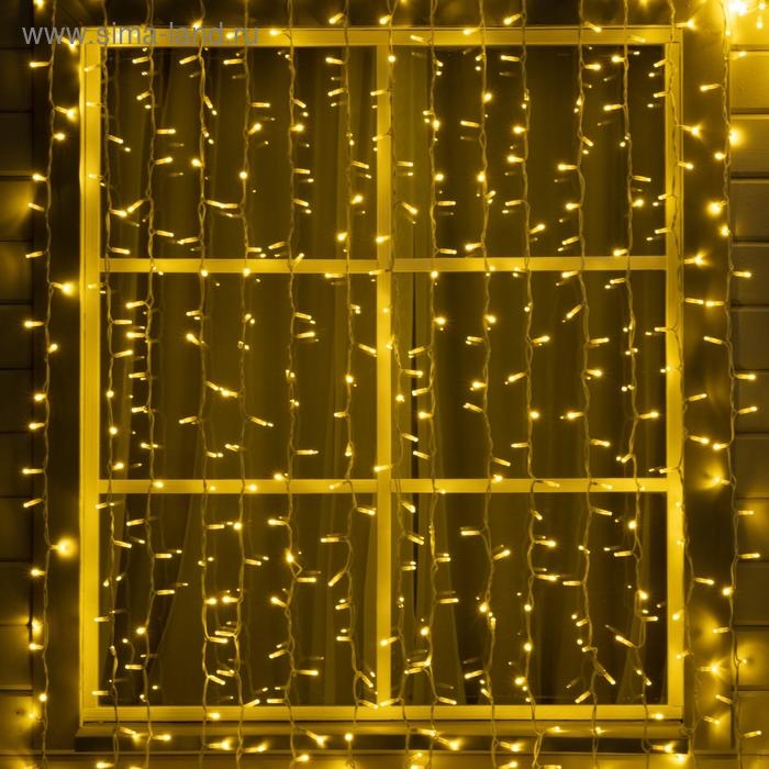 Гирлянда «Занавес» 2 × 3 м, IP65, УМС, белая нить каучук, 600 LED, свечение тёплое белое, 220 В Гирлянда «Занавес» 2 × 3 м, IP65, УМС, белая нить каучук, 600 LED, свечение тёплое белое, 220 В