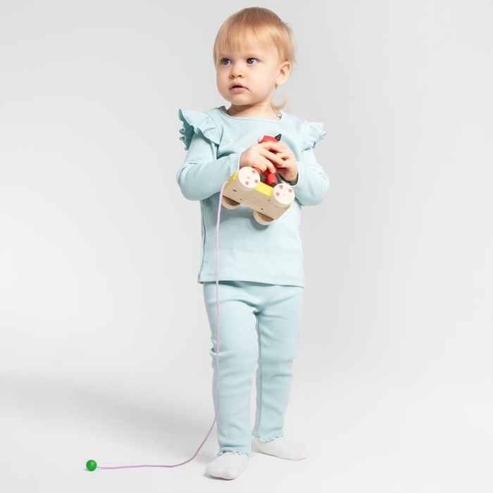 Комплект (лонгслив и брюки) для девочки MINAKU, цвет ментол, рост 80-86 см