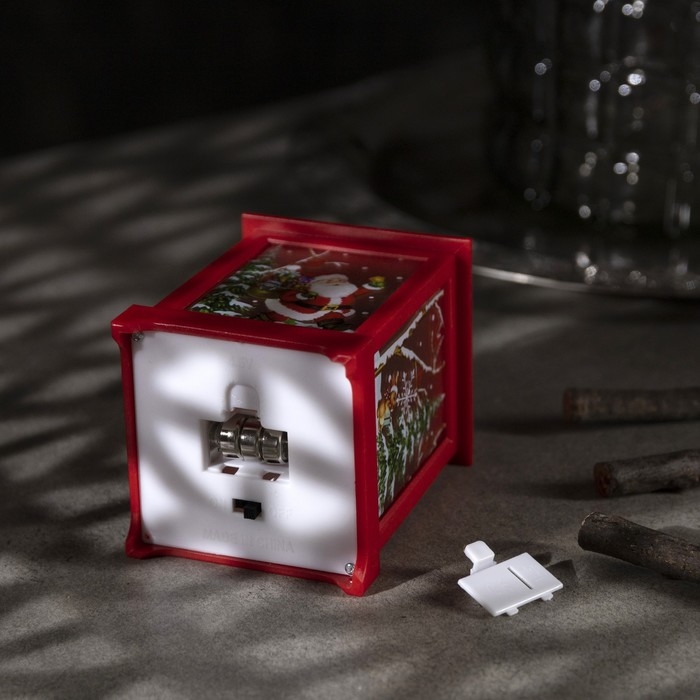 Светодиодная фигура &laquo;Фонарь с Дедом Морозом&raquo; 6 &times; 13 &times; 6 см, пластик, батарейки AG13х3 (в комплекте), свечение тёплое белое