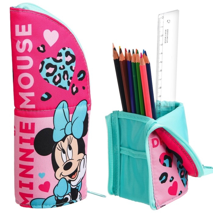 Пенал-тубус подставка, 85х210 мм, мягкий, Минни Маус Пенал-тубус подставка, 85х210 мм, мягкий, Минни Маус