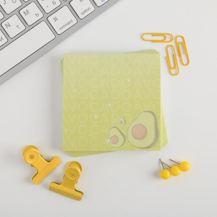 Подарочный набор &laquo;Будь как авокадо&raquo;, блок бумаг 150 л, скрепки, кнопки, зажимы