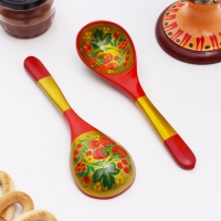 Ложка «Ягодка», салатная, 6×21, хохлома, МИКС Ложка «Ягодка», салатная, 6×21, хохлома, МИКС