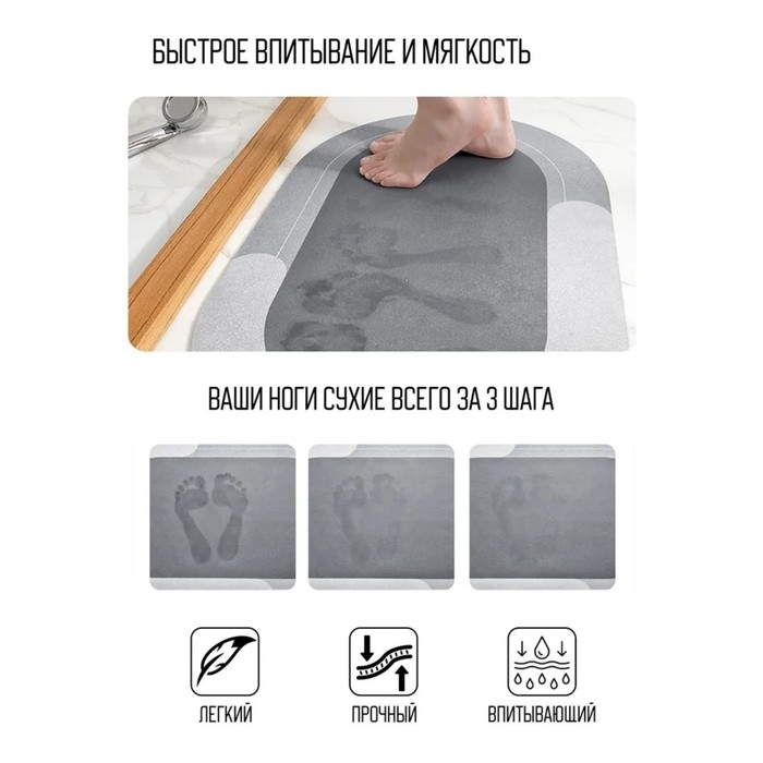 Коврик для дома Доляна Home, 38&times;58 см, цвет чёрный