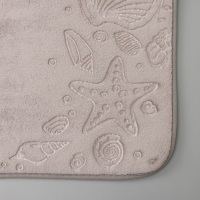 Коврик для ванной Доляна &laquo;Морское дно&raquo;, 50&times;70 см, цвет серый