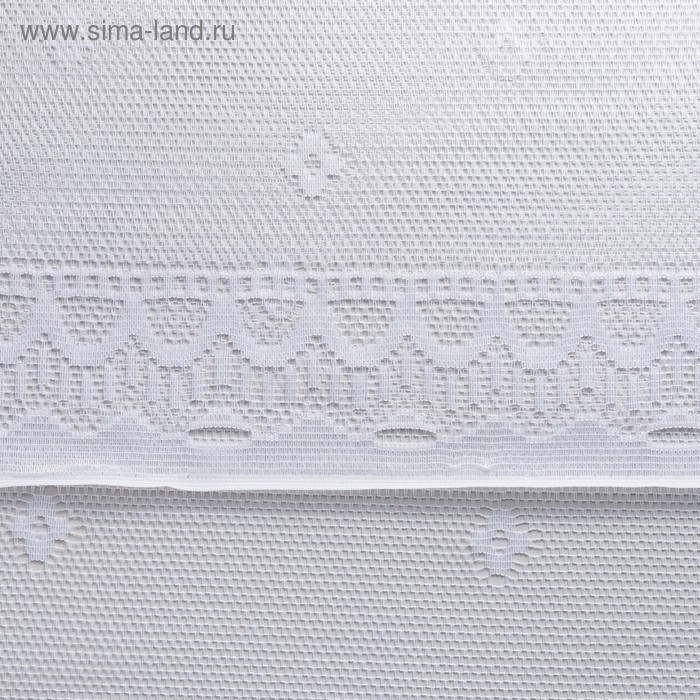 Тюль на кухню без шторной ленты, 210х165 см, цвет белый, 100% полиэстер