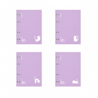 Тетрадь на кольцах, 100 листов в клетку, ErichKrause IQ FineLine Brave cats, пластиковая обложка, блок офсет 100% белизна, МИКС