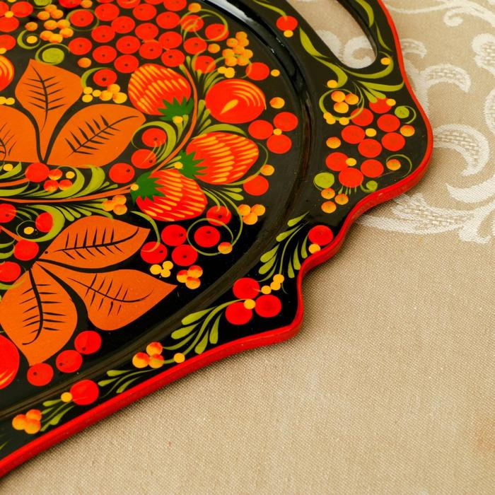 Поднос &laquo;Хохлома&raquo;, средний, ручная роспись, микс