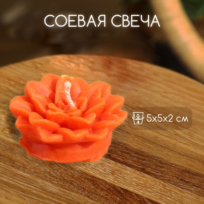 Свеча "Цветок" 5х5х2 см, соевый воск, микс