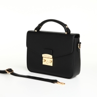 Сумка женская на клапане, TEXTURA, маленький размер, цвет чёрный Сумка женская на клапане, TEXTURA, маленький размер, цвет чёрный