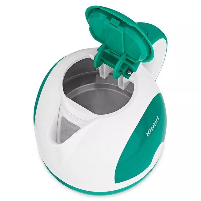 Чайник электрический Kitfort КТ-6607-2, пластик, 1 л, 1300 Вт, бело-зелёный Чайник электрический Kitfort КТ-6607-2, пластик, 1 л, 1300 Вт, бело-зелёный