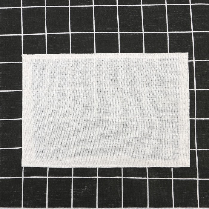 Фартук Экономь и Я Клетка.цвет черный, 56*70&plusmn;4см, 100% хл, рогожка