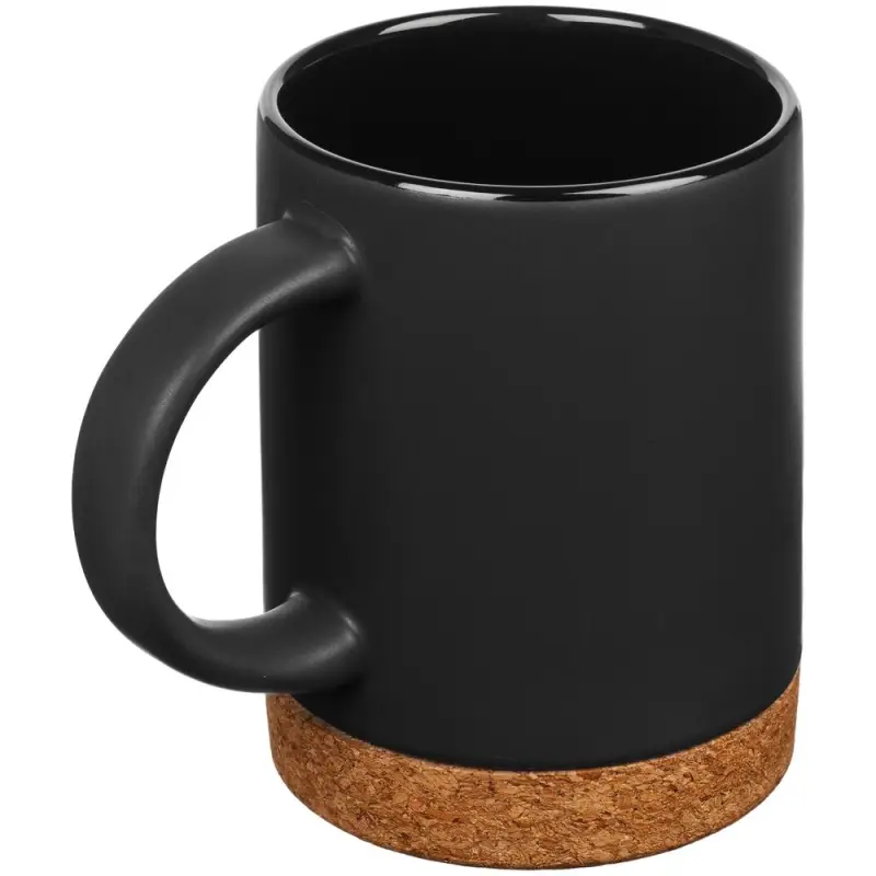 Кружка с пробковой подставкой Corky, черная Кружка с пробковой подставкой Corky, черная