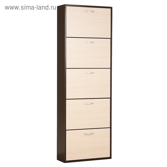 Обувница Приветливая-3, 600х222х1800, Венге темный/Венге светлый