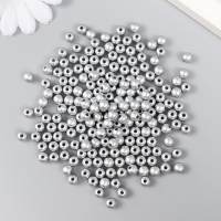 Набор бусин "Рукоделие" пластик, диаметр 6 мм, 25 гр, серебряный Набор бусин "Рукоделие" пластик, диаметр 6 мм, 25 гр, серебряный