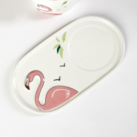 Чайная пара керамическая &laquo;Тропики&raquo;, 300 мл, подставка 21&times;11,5, ложка