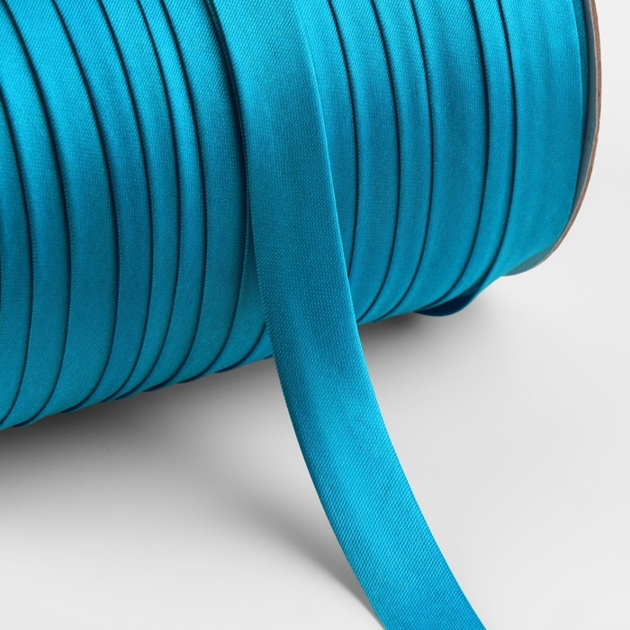 Косая бейка, атласная, 15 мм &times; 132 &plusmn; 1 м, цвет голубой №9077