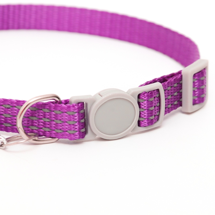 Ошейник кошачий светоотражающий, 19-32 х 1 см, фиолетовый Ошейник кошачий светоотражающий, 19-32 х 1 см, фиолетовый