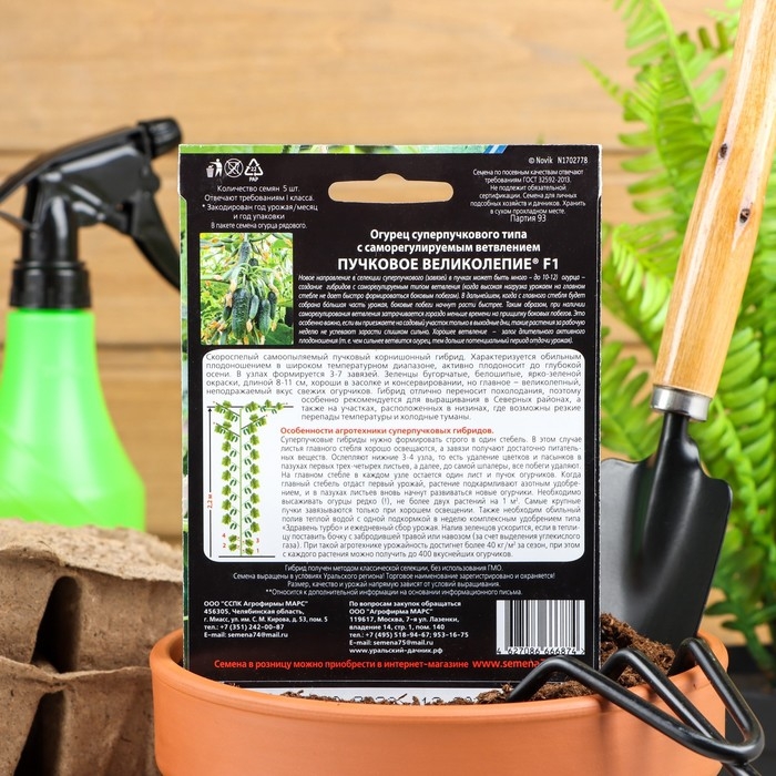 Семена Огурец Семена Огурец "Пучковое великолепие" F1 скороспелый, пучковый, партенокарпический, 5 шт