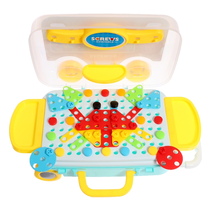 Конструктор винтовой &laquo;Юный мастер&raquo;, 6 в 1, в чемодане, с электрическим шуруповёртом