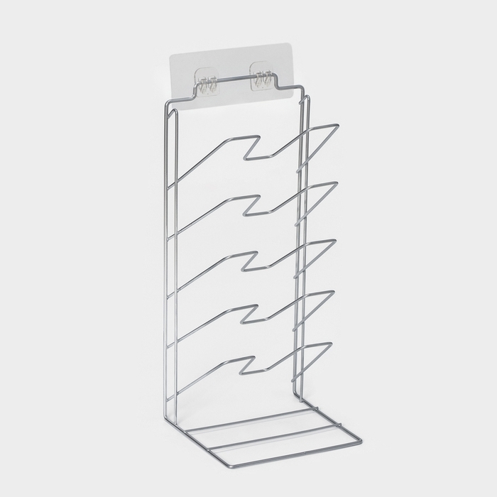 Подставка под крышки вертикальная, 5 ярусов 15&times;16&times;36 см, цвет хром