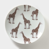 Тарелка фарфоровая &laquo;Сафари. Жираф&raquo;, d=24 см, цвет белый