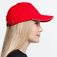 Бейсболка Long Beach, красная с белым