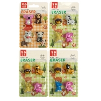 Набор фигурных ластиков "Зверушки", 4 штуки, МИКС Набор фигурных ластиков "Зверушки", 4 штуки, МИКС