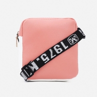 Сумка детская для девочки на длинном ремне, наружный карман, цвет розовый