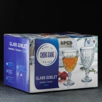 Набор бокалов стеклянных «Саймон», 320 мл, 6 шт, цвет золотой Набор бокалов стеклянных «Саймон», 320 мл, 6 шт, цвет золотой