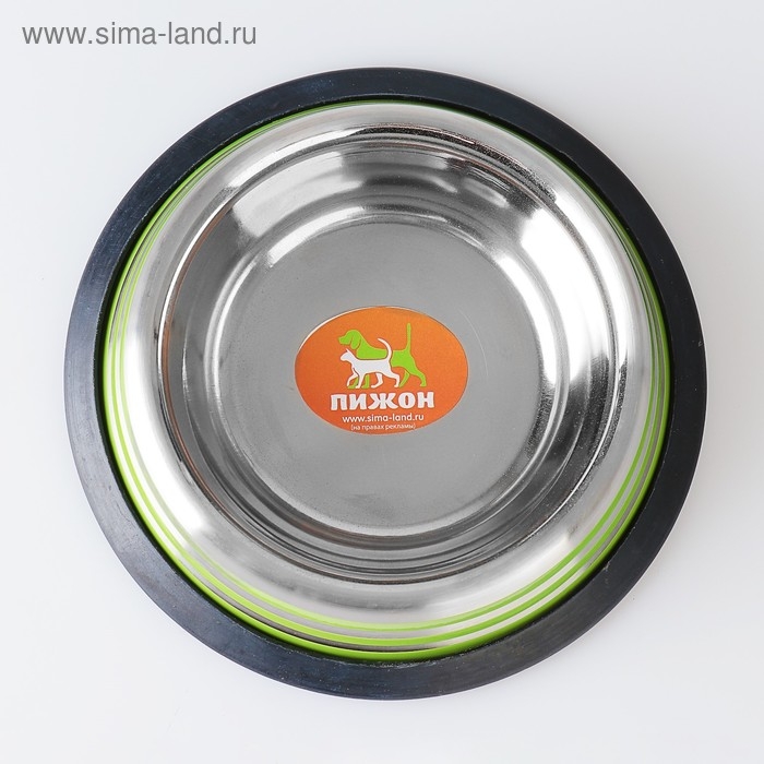 Миска с нескользящим основанием с цветными полосками, 230 мл, зелёная Миска с нескользящим основанием с цветными полосками, 230 мл, зелёная