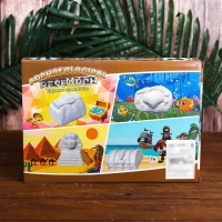 Набор археолога &laquo;Моллюски&raquo;, серия: 4 брикета, молоток, долото