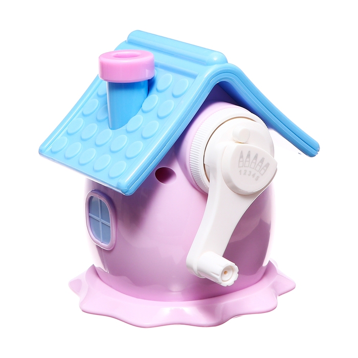 Точилка механическая с контейнером, 5 видов заточки, Домик Сиреневый Точилка механическая с контейнером, 5 видов заточки, Домик Сиреневый