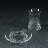 Набор чайный стеклянный, 12 предметов: 6 стаканов 160 мл, 6 блюдец d=12,3 см Набор чайный стеклянный, 12 предметов: 6 стаканов 160 мл, 6 блюдец d=12,3 см