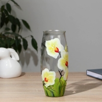 Ваза "Орхидея-2" роспись на прозрачном стекле, d-7; 10х23 см Ваза "Орхидея-2" роспись на прозрачном стекле, d-7; 10х23 см