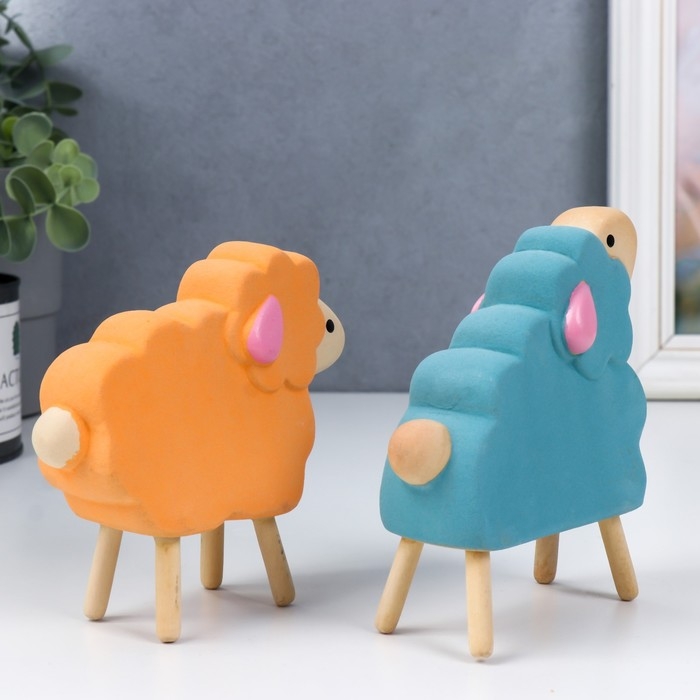 Сувенир керамика Сувенир керамика "Барашки" набор 2 шт 10,8х3,6х11,3 см 11,5х3,7х10,2 см