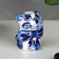 Сувенир &laquo;Кот с бантом&raquo;, 3,5 см, гжель