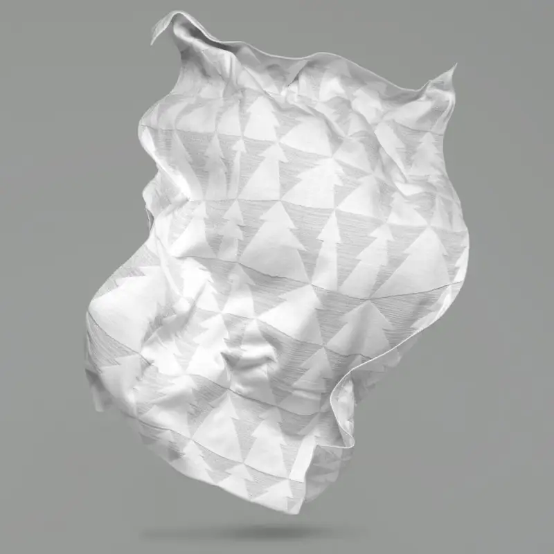 Плед &laquo;Танцующий лес&raquo;, белый с серебром