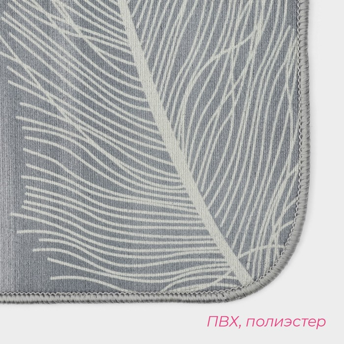 Набор ковриков для ванной и туалета Доляна «Пёрышки», 2 шт, 50×80 см, 40×50 см, цвет серый Набор ковриков для ванной и туалета Доляна «Пёрышки», 2 шт, 50×80 см, 40×50 см, цвет серый