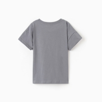 Футболка детская со спущенным плечом, цвет темно-серый, рост 122 см Футболка детская со спущенным плечом, цвет темно-серый, рост 122 см